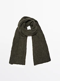 Cable-knit alpaca blend scarf