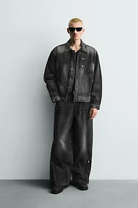 BOXY FIT DENIM JACKET WITH FIREMAN CLASPS