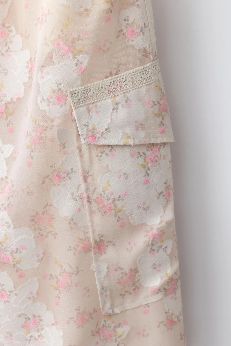 PANTALON CARGO IMPRIMÉ FLEURS