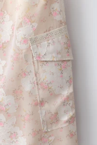PANTALON CARGO IMPRIMÉ FLEURS