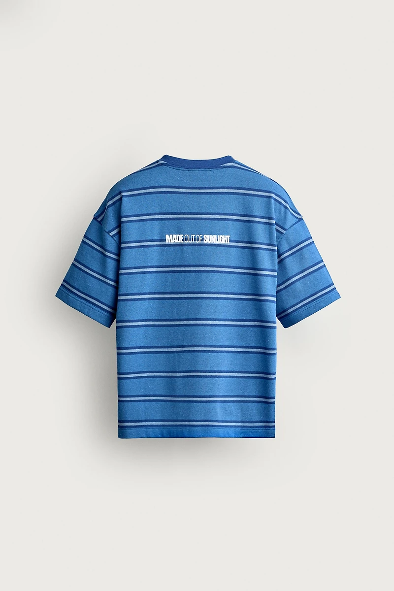 STRIPED JACQUARD EMBROIDERED T-SHIRT