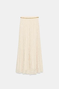 JUPE MI-LONGUE CEINTURE CHAÎNE