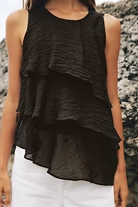 TOP ASYMÉTRIQUE À VOLANTS
