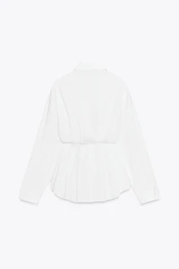 PLEATED POPLIN SHIRT