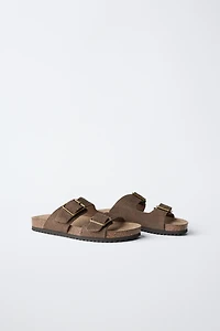 STORIEZ - LEATHER BUCKLE SANDALS