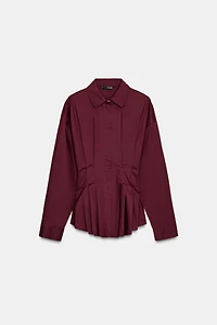PLEATED POPLIN SHIRT