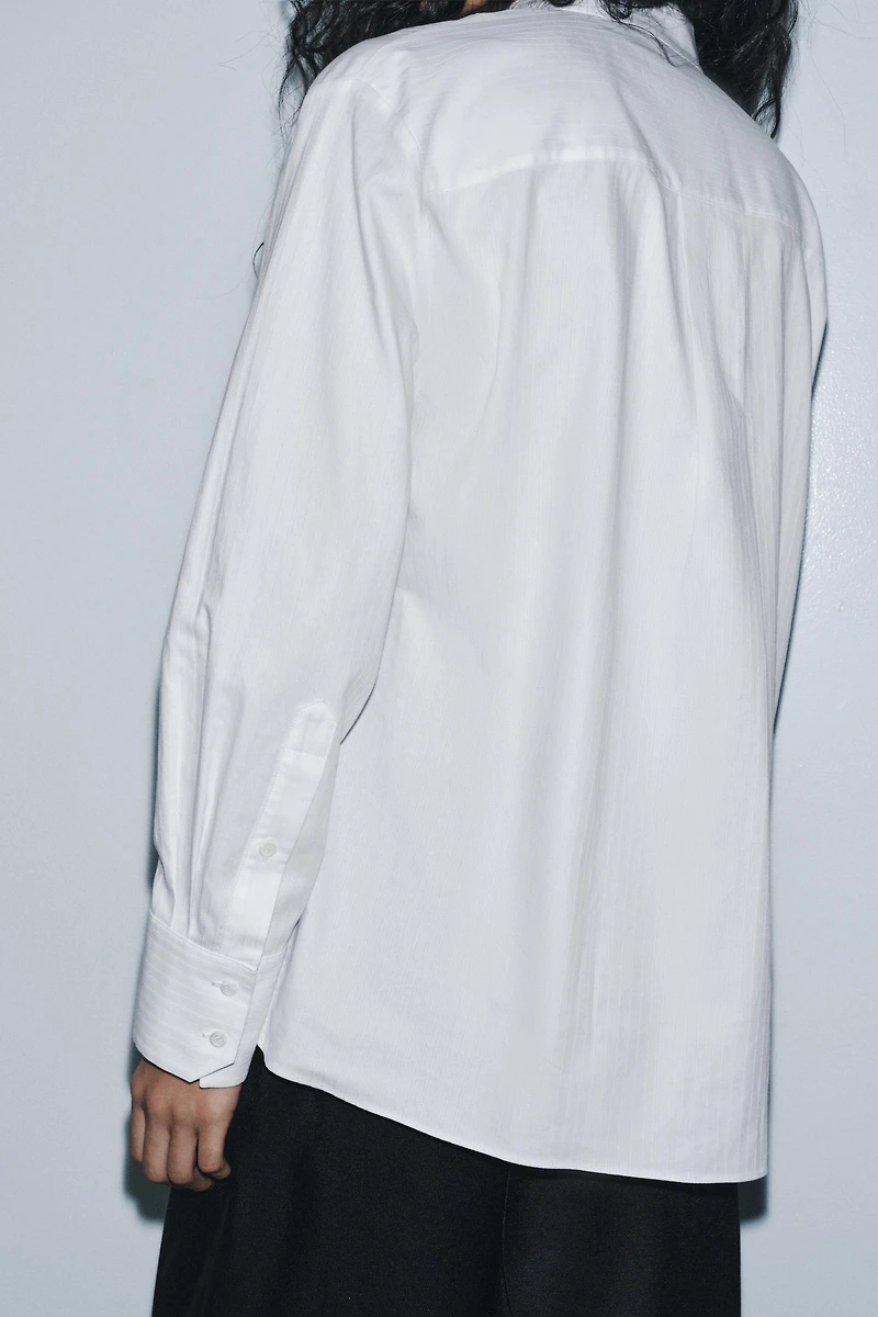 ZW COLLECTION BIB-FRONT POPLIN SHIRT