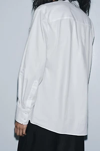 ZW COLLECTION BIB-FRONT POPLIN SHIRT