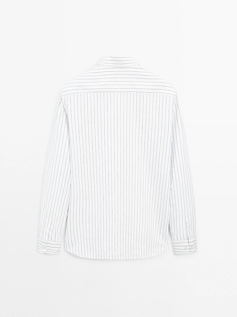 100% cotton regular fit striped shirt