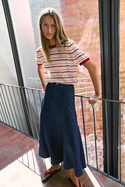A-LINE MIDI SKIRT