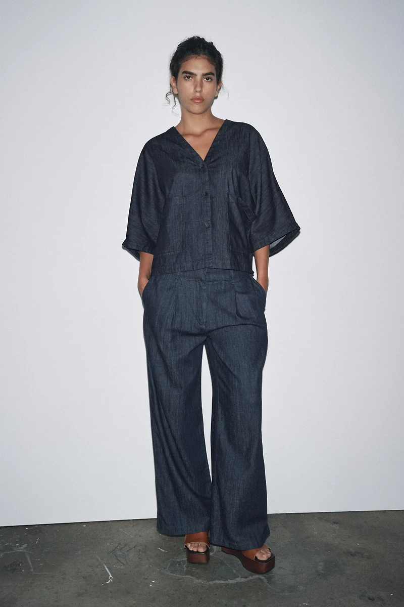CHEMISE EN DENIM DÉCONTRACTÉE ZW COLLECTION