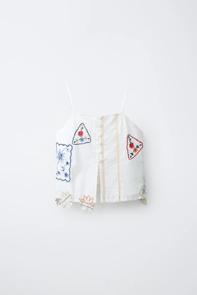 PATCHWORK EMBROIDERED TOP