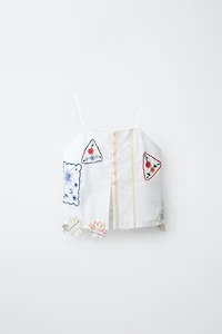 PATCHWORK EMBROIDERED TOP