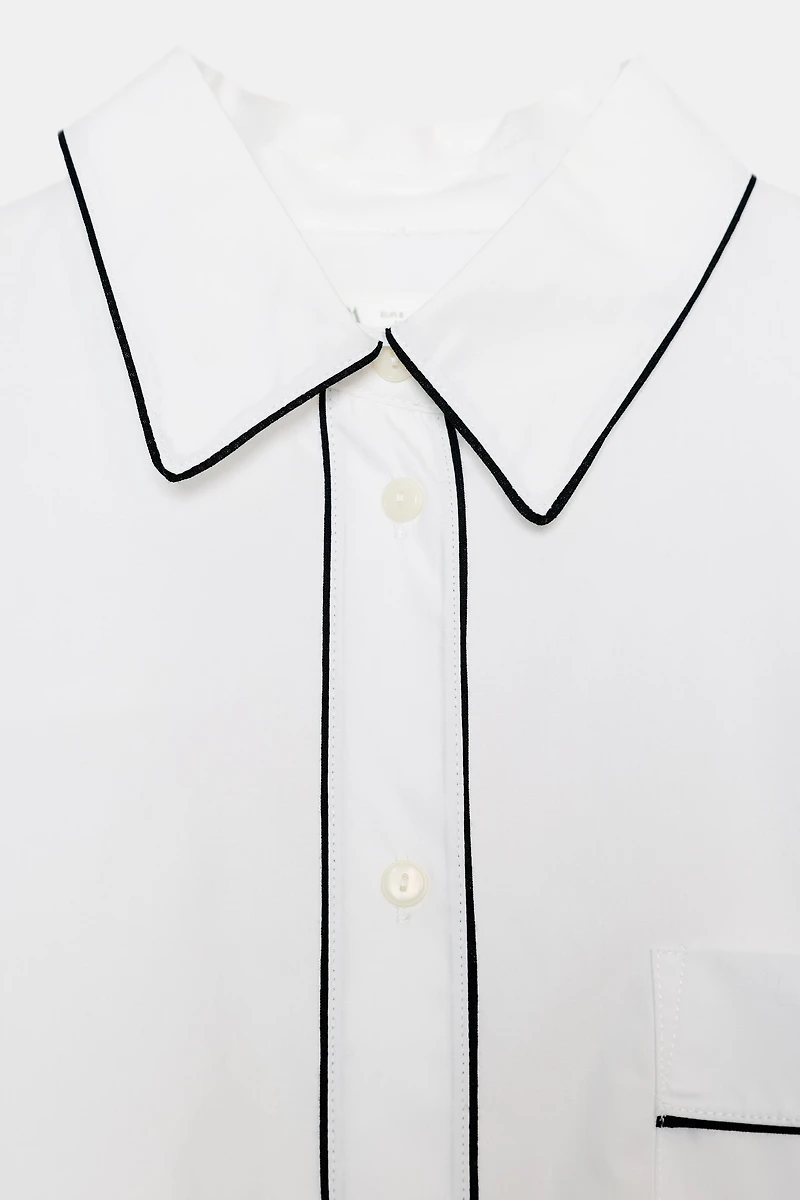 ZW COLLECTION CONTRAST POPLIN SHIRT