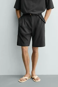 BERMUDA TEXTURÉE IRRÉGULIÈRE À PLIS
