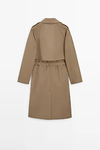 100% cotton trench coat