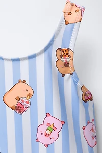 2-6 ANS/ MAILLOT DE BAIN À RAYURES CAPIBARA CAPYFUN ©