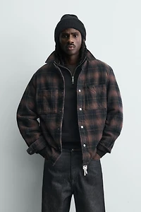 PLAID PADDED OVERSHIRT