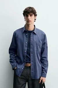 REGULAR FIT LYOCELL - COTTON SHIRT