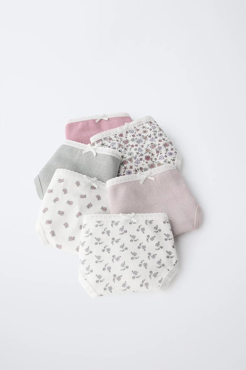 2-6 YEARS/ SIX-PACK OF FLORAL UNDERWEAR