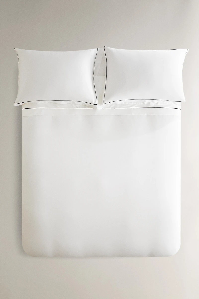 SATEEN DUVET COVER WITH TRIM