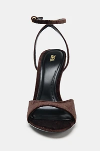 SANDALES À TALONS EFFET VELOURS