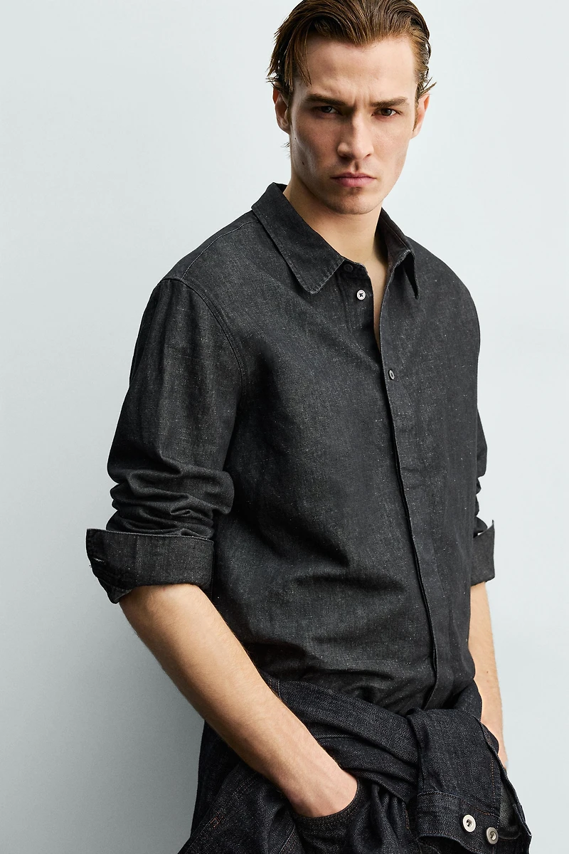 CHEMISE EN JEAN COTON ET LIN