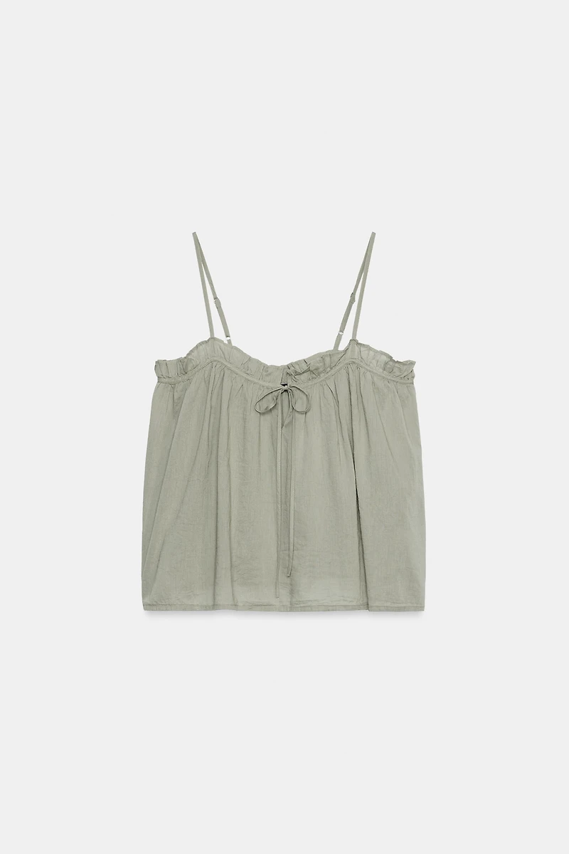 WASHED TIE-STRAP TOP