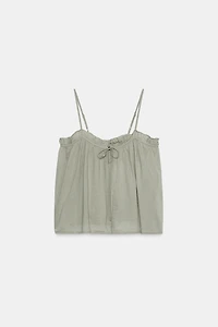 WASHED TIE-STRAP TOP
