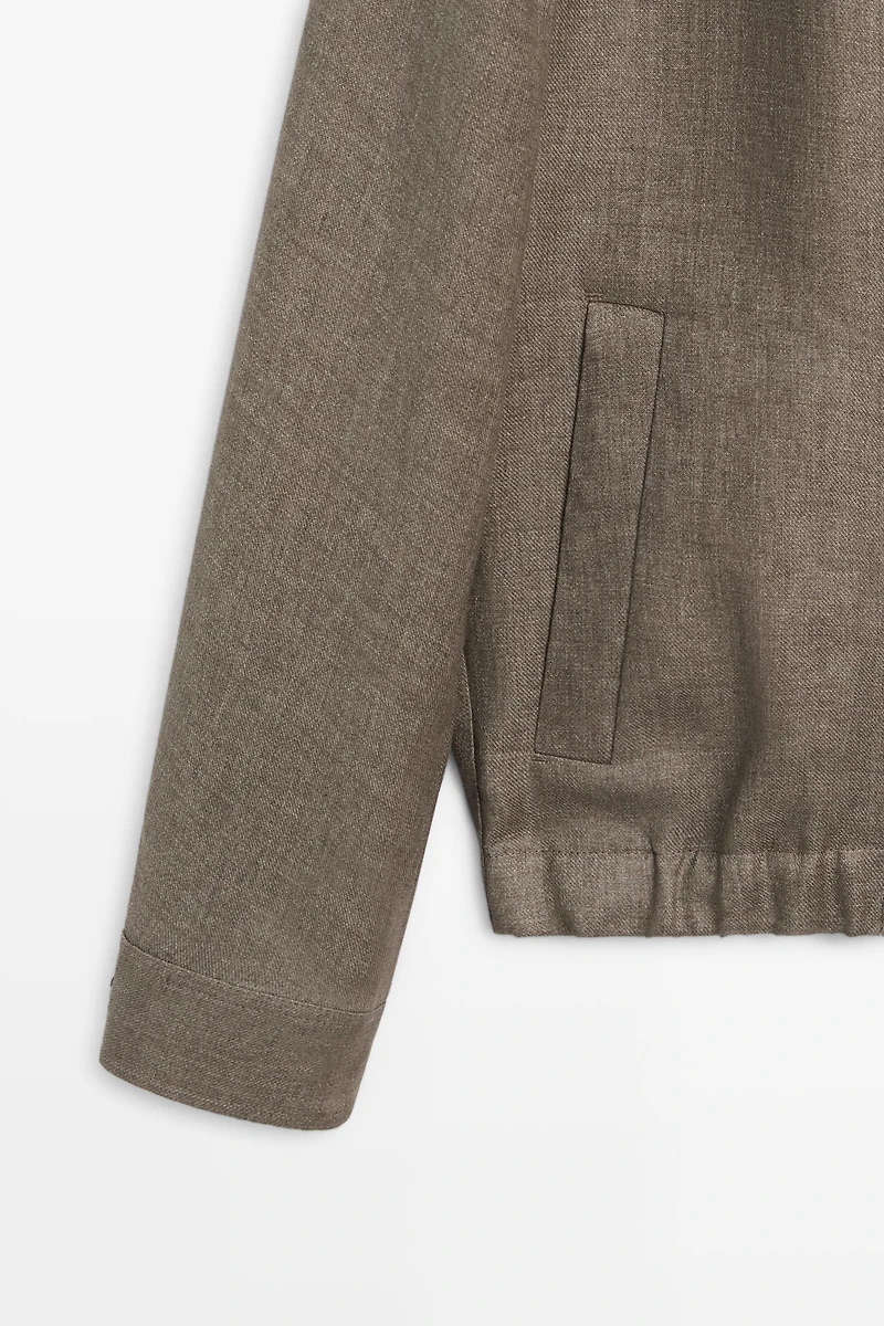 Faded linen total look jacket