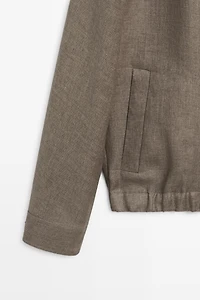 Faded linen total look jacket