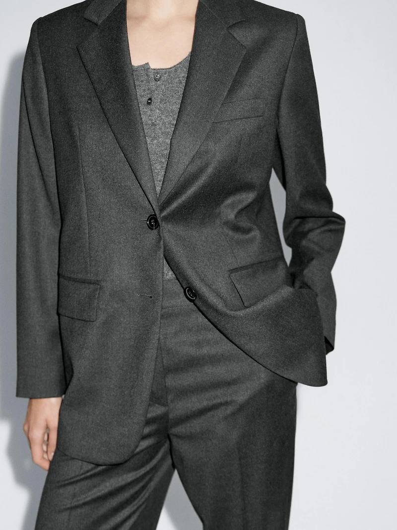 Veste de tailleur en flanelle 100 % laine