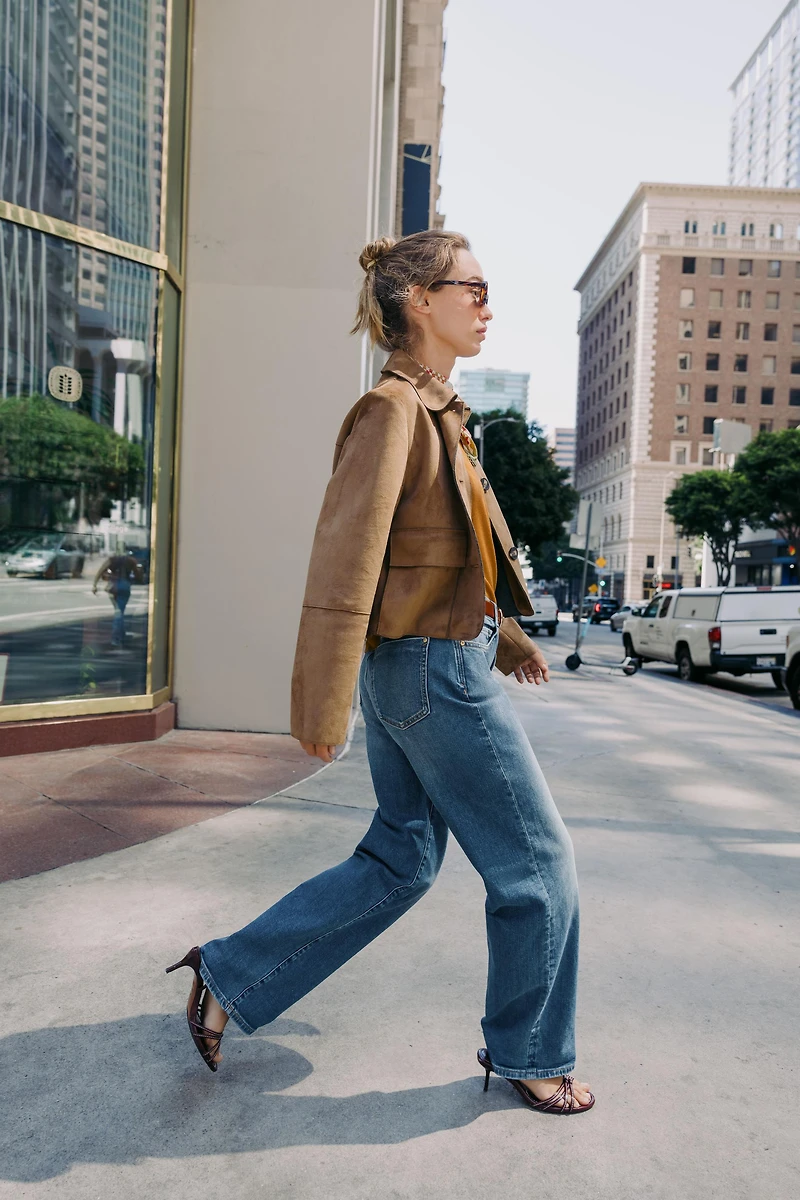 FAUX SUEDE CROPPED JACKET