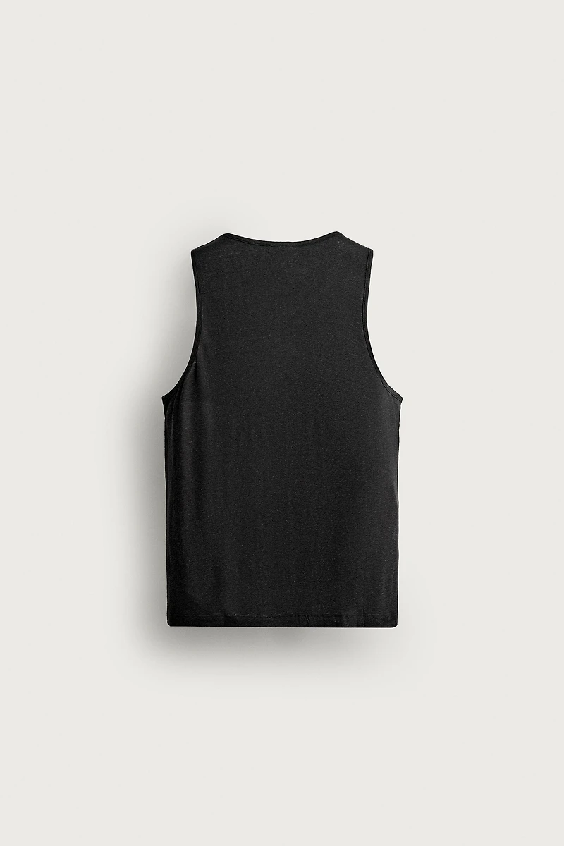 RELAXED FIT VISCOSE LINEN TANK TOP