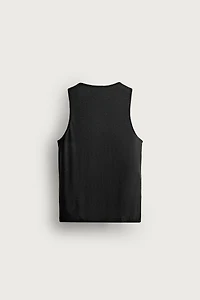 RELAXED FIT VISCOSE LINEN TANK TOP