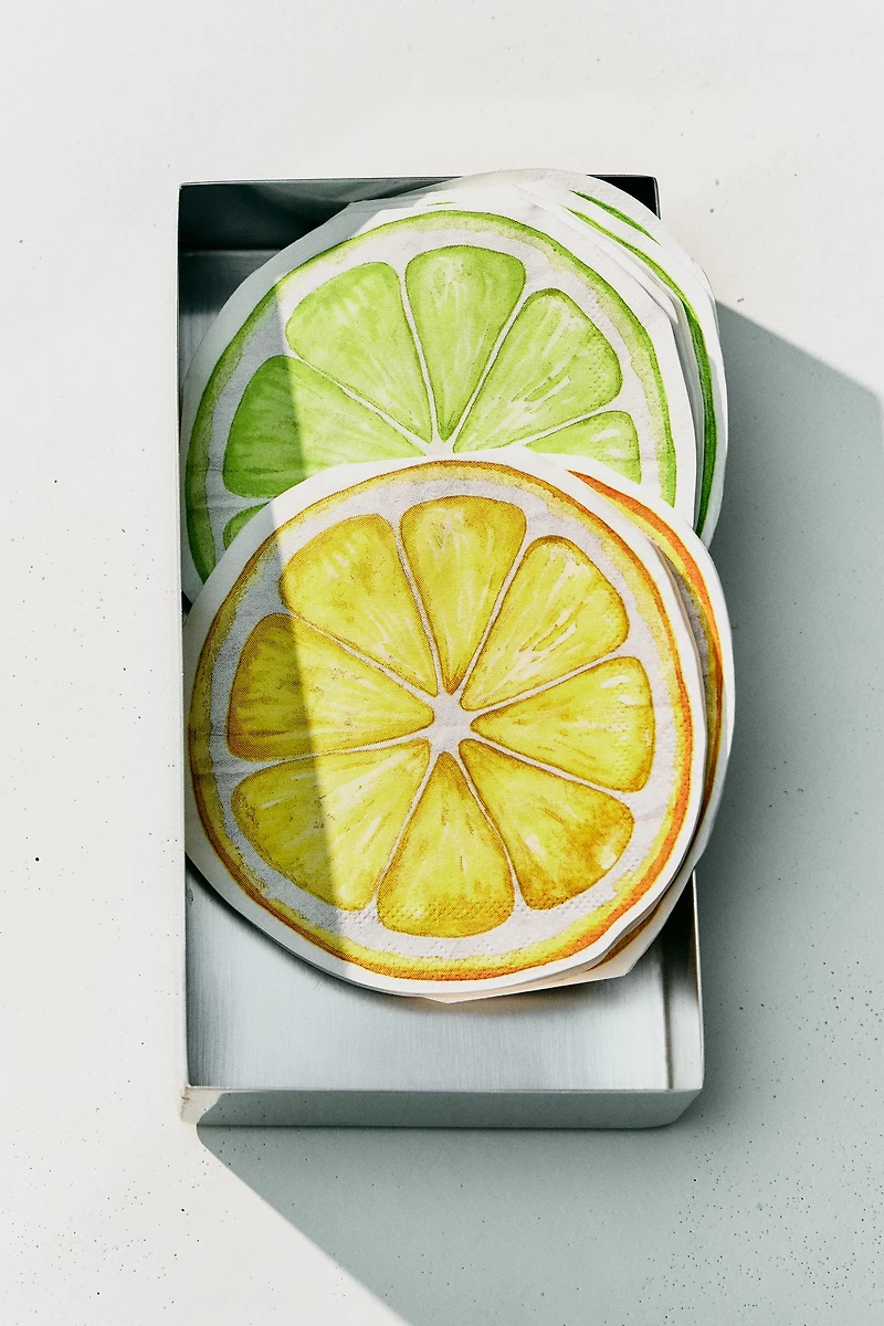 LIME AND LEMON PAPER NAPKINS (PACK OF 30)