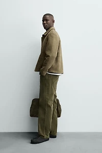 FAUX SUEDE JACKET WITH POCKETS