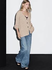 Flecked knit cardigan