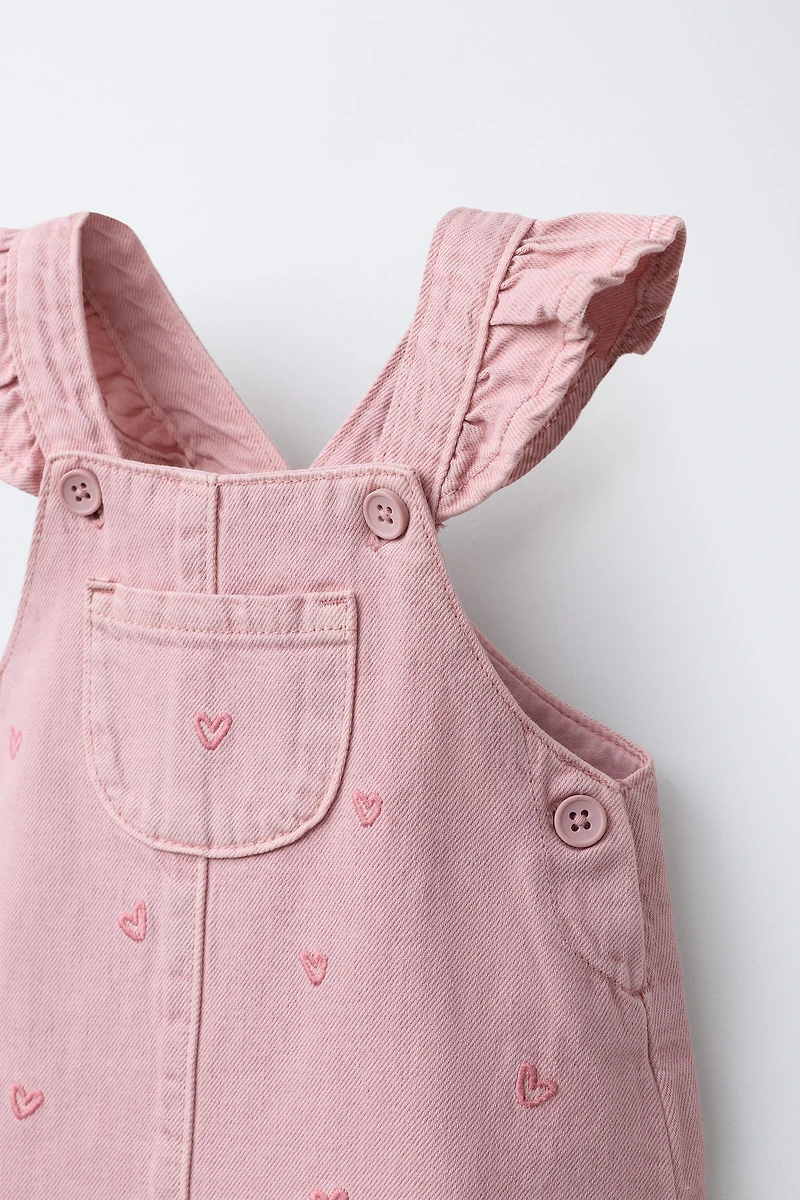 HEART TWILL PINAFORE DRESS