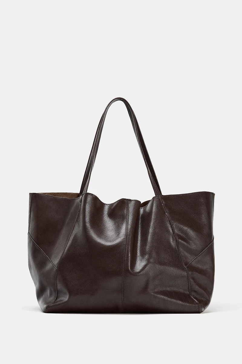 LEATHER MAXI SHOPPER BAG