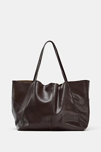LEATHER MAXI SHOPPER BAG