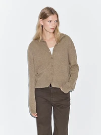 Cardigan à col montant 100 % laine
