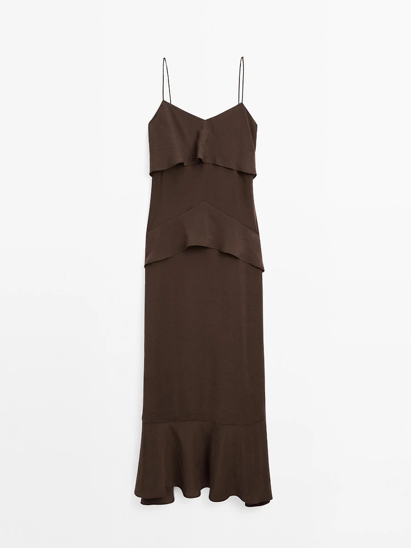 Robe longue à volants