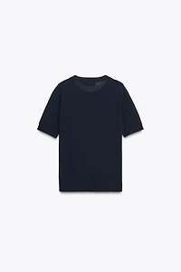 100% WOOL SHORT SLEEVE JUMPER