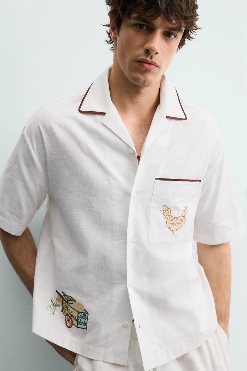 RELAXED FIT EMBROIDERED SHIRT