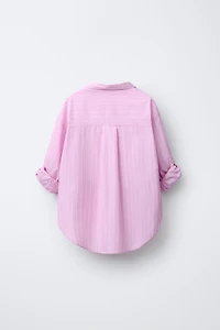 STRIPED POPLIN SHIRT AND RIB T-SHIRT PACK