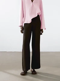 Pantalon lin taille élastique