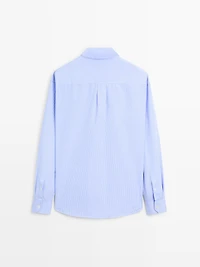 Regular fit striped poplin shirt