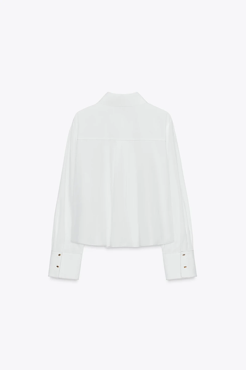 POPLIN TOPSTITCH SHIRT