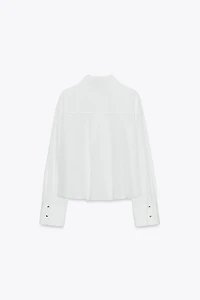 POPLIN TOPSTITCH SHIRT